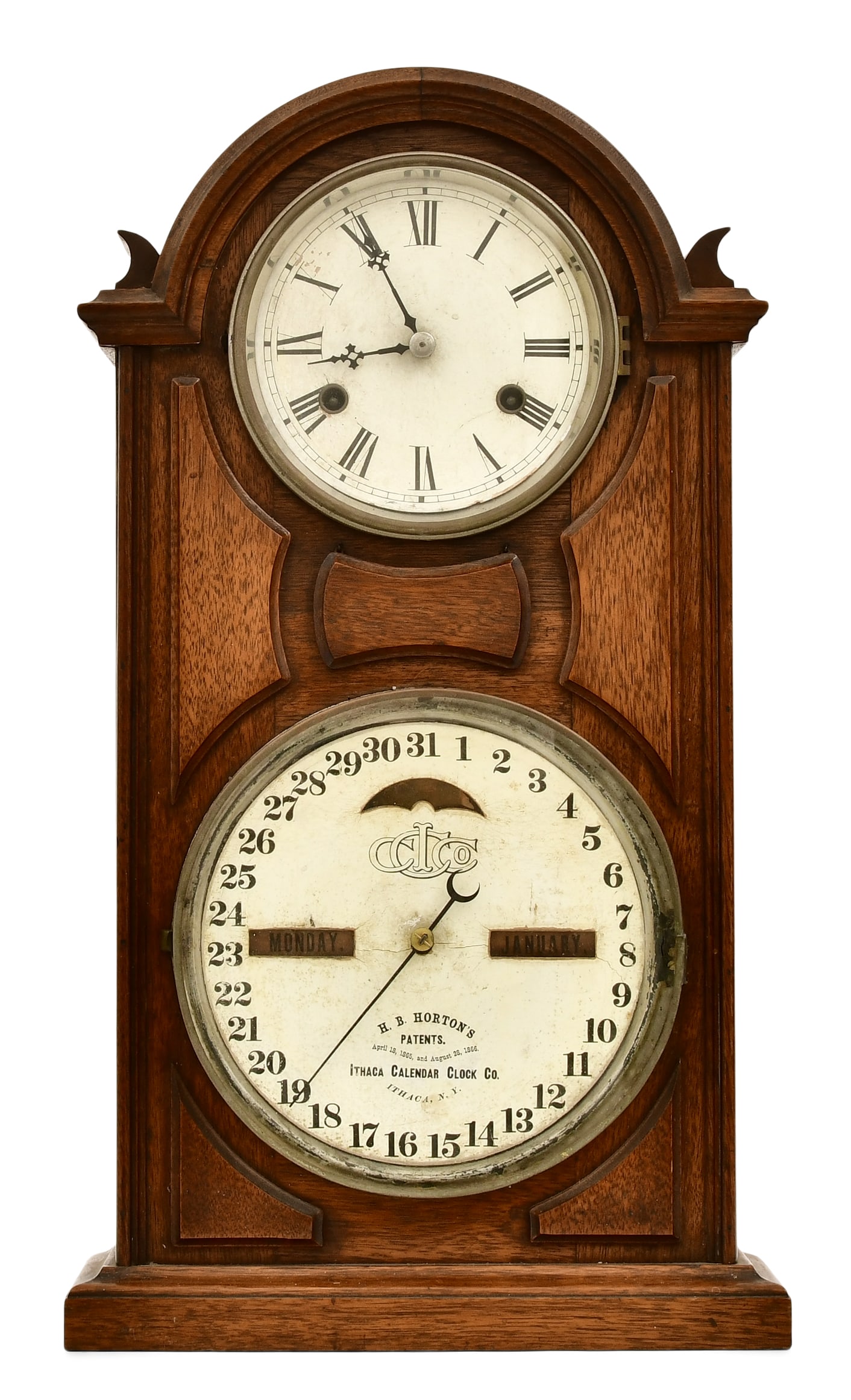 Ithaca Calendar Clock Co. "No. 6 Shelf Library" Clock (1 of 7)