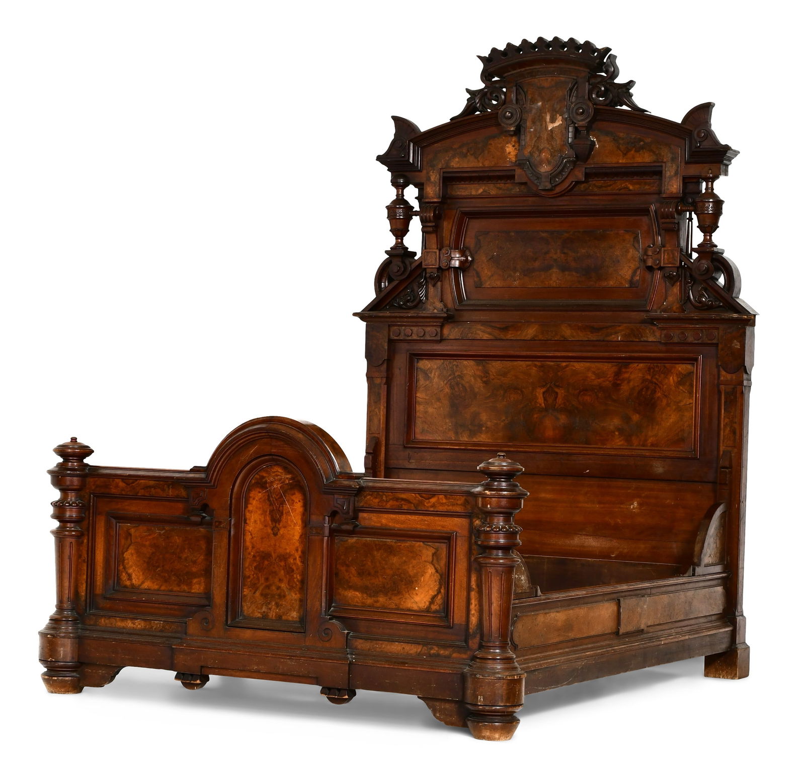 Renaissance Revival Walnut Queen-Size Bed (1 of 7)