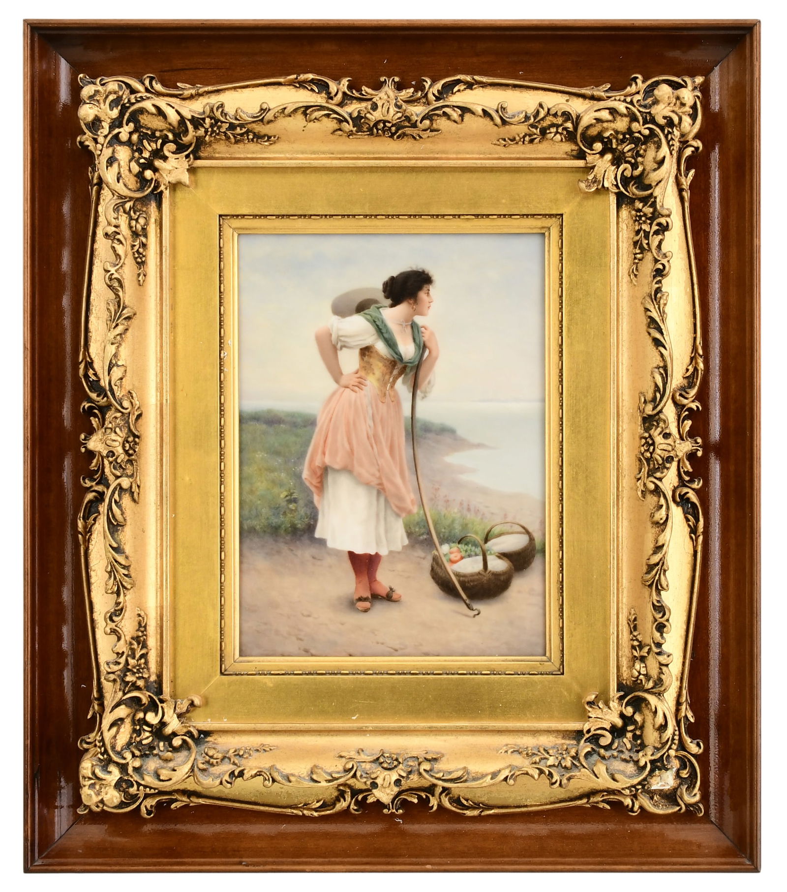 Berlin (K.P.M.) Porcelain Plaque, "Daydreaming" (1 of 4)