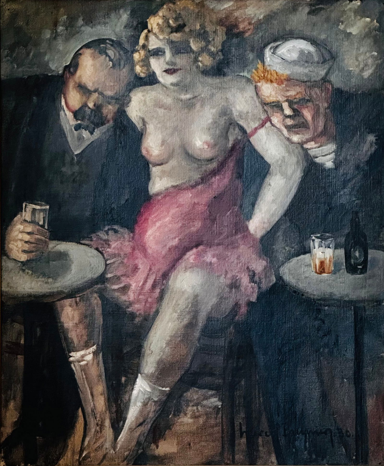 Marcel Prunier (French, 20th Century), Interior Scene with Female Nude: Marcel Prunier(French, 20th Century)Interior Scene with Female Nudeoil on canvassigned and dated "Marcel Prunier, 30" (lower right)25 1/4 x 20 3/4 inches (sight)30 1/2 x 26 1/4 inches (frame