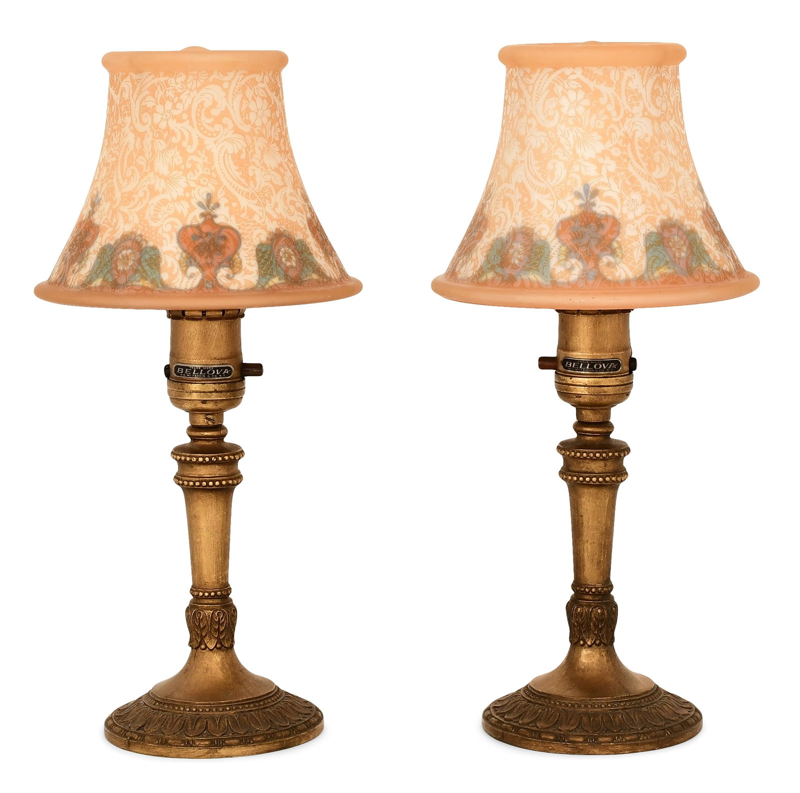 Pair of H.G. McFaddin & Co. "Bellova" Floral Boudoir Lamps (1 of 3)