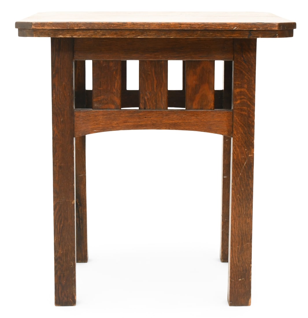 Arts & Crafts Cut-Corner Oak Table (1 of 4)