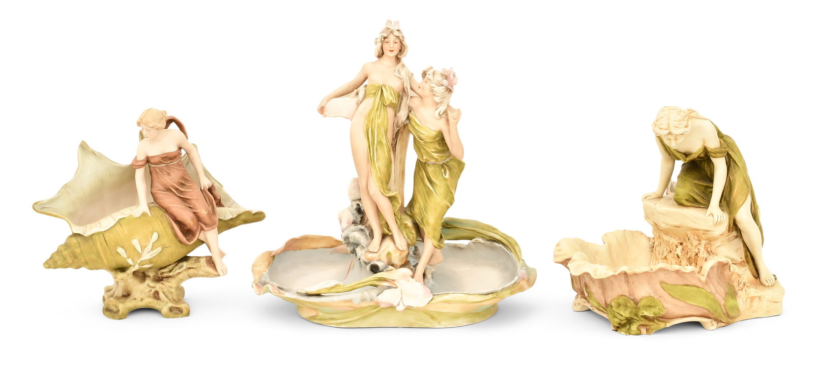 Three Royal Dux Porcelain Figural Pieces, Bohemia (1 of 9)