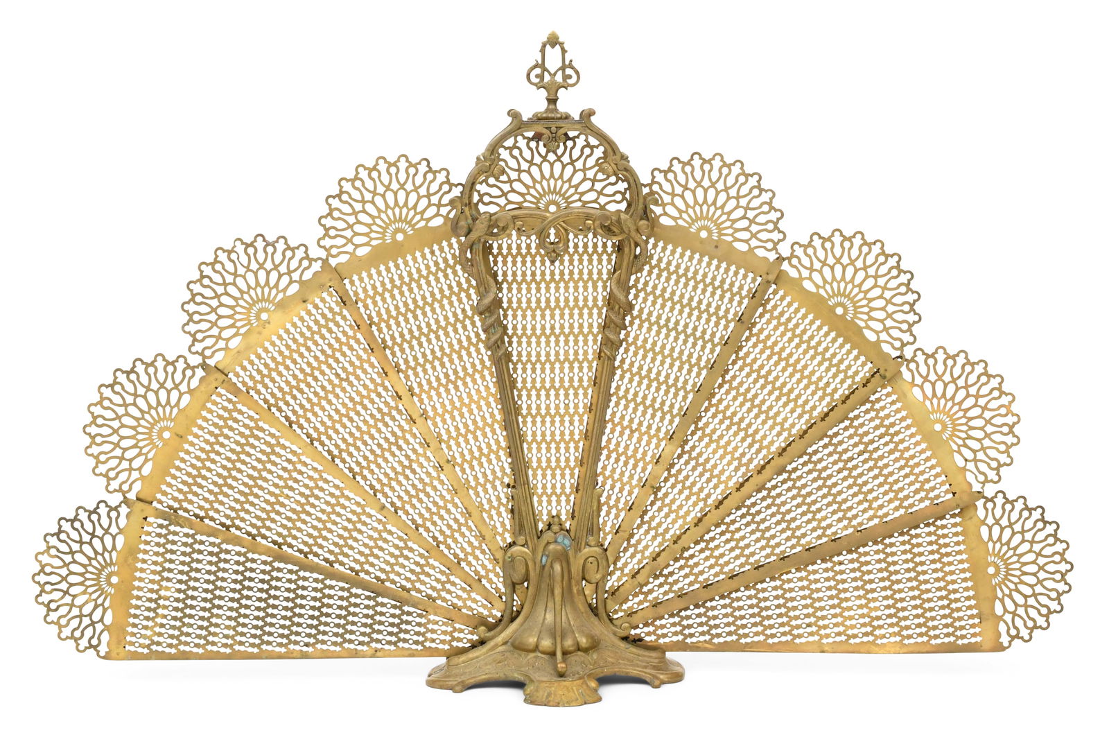 French Art Deco Brass Fireplace Screen (1 of 5)