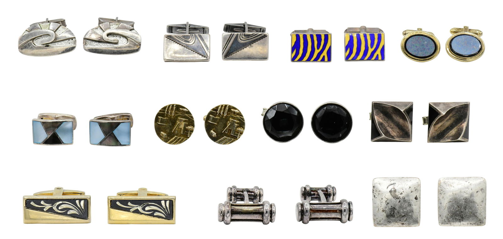 Eleven Pairs of Sterling Silver Cufflinks (1 of 5)