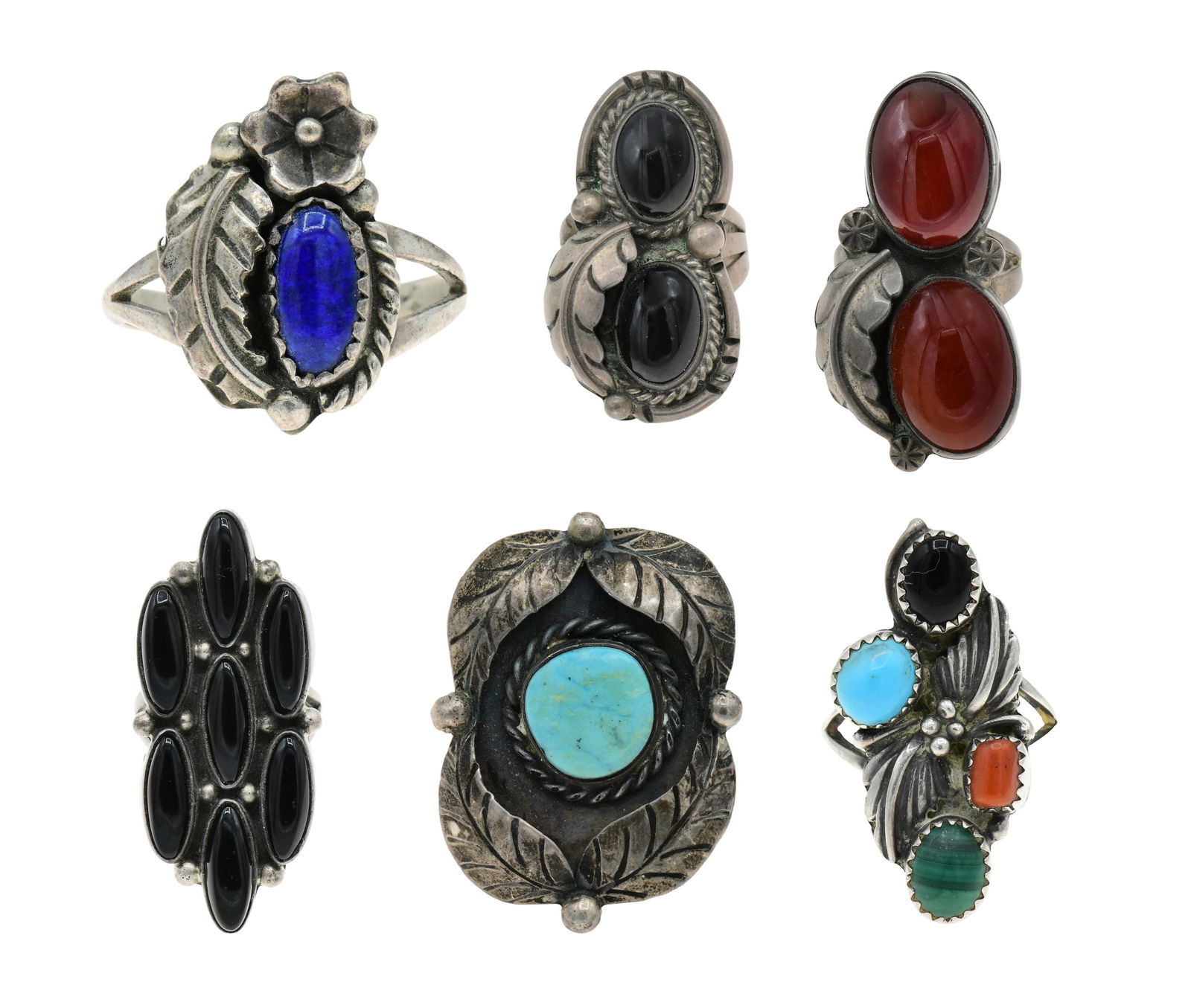 Group of Sterling Silver Navajo Rings (1 of 8)