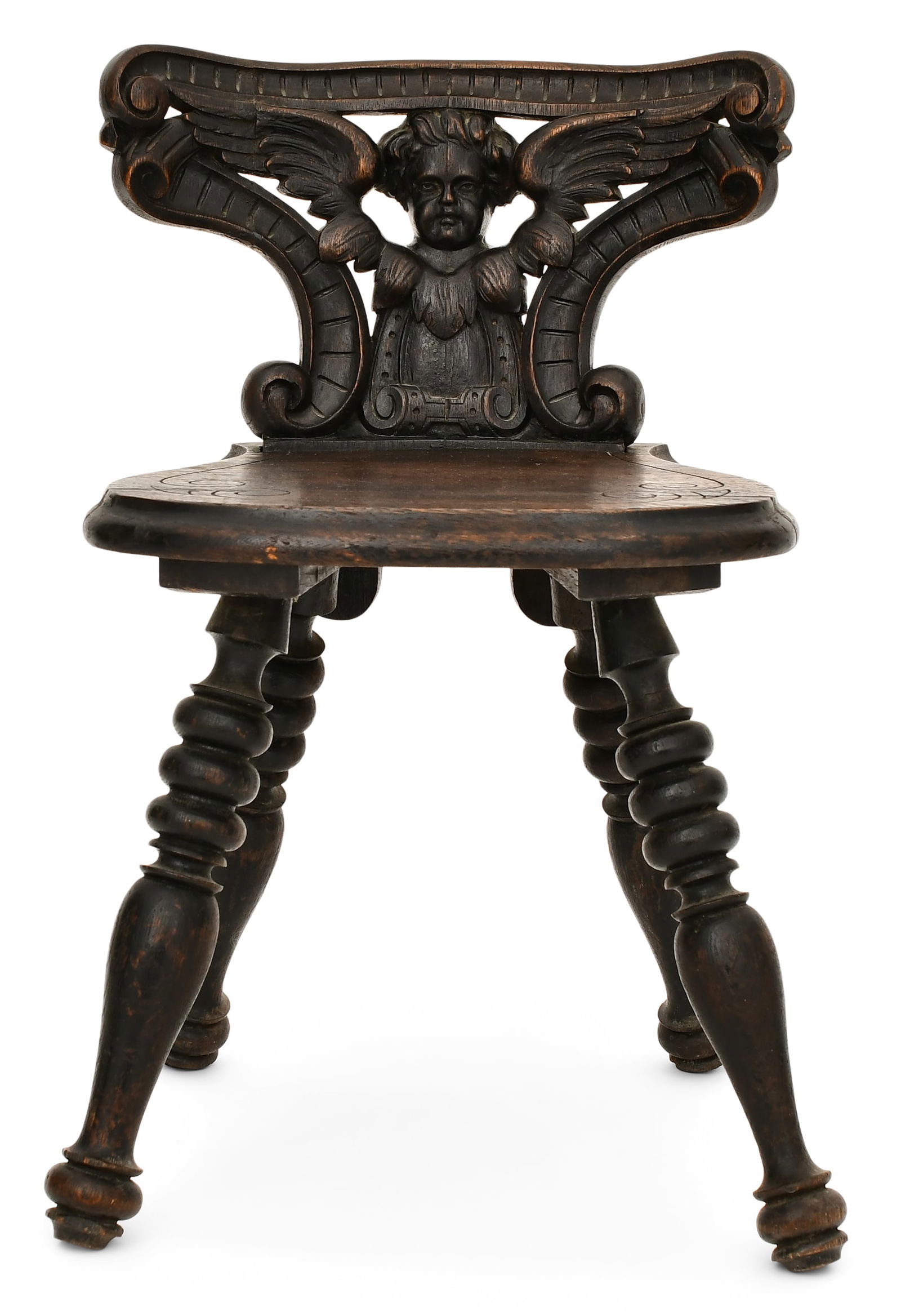 American Carved Oak Fantasy Child's Chair (1 of 7)