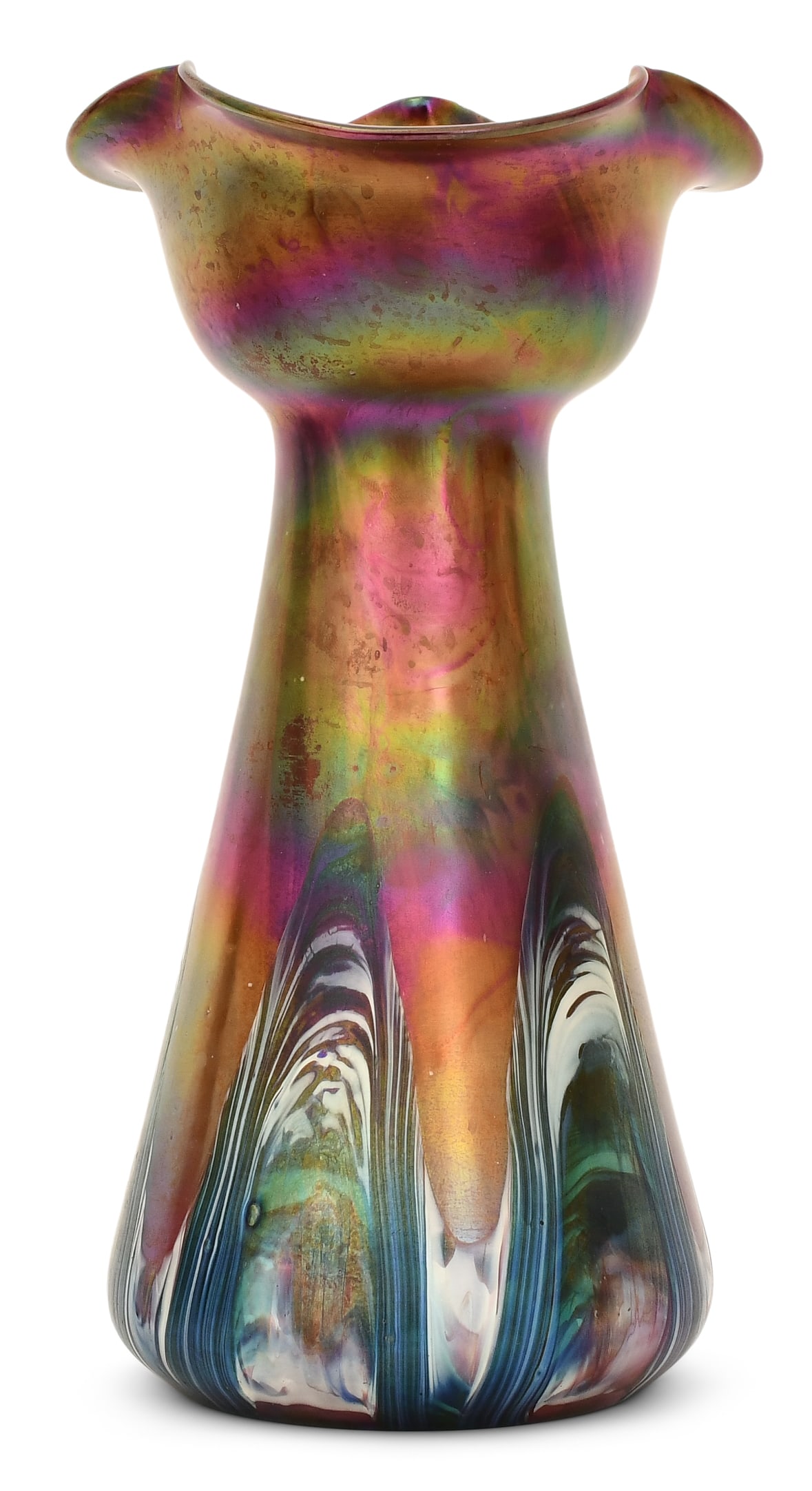 Rindskopf "Pulled Feather" Art Glass Vase (1 of 5)