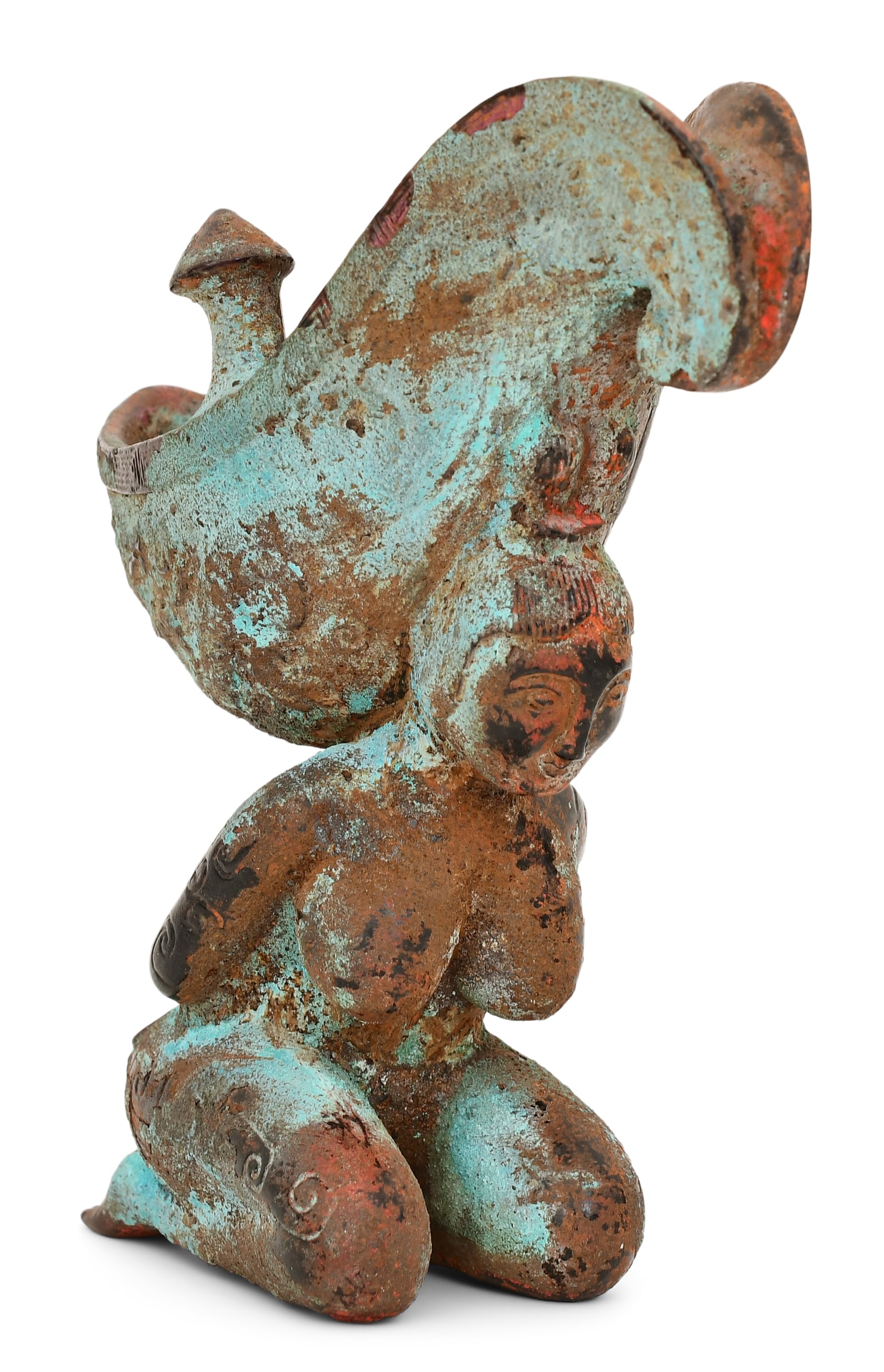 Chinese Warring States Glass Figural Jue Cup (1 of 7)