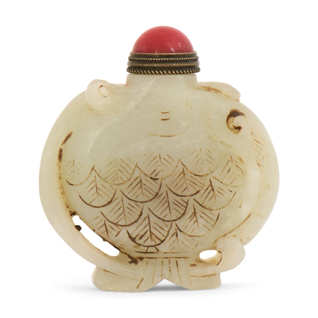 Chinese Qing Dynasty Jade Fish Snuff Bottle (1 of 4)