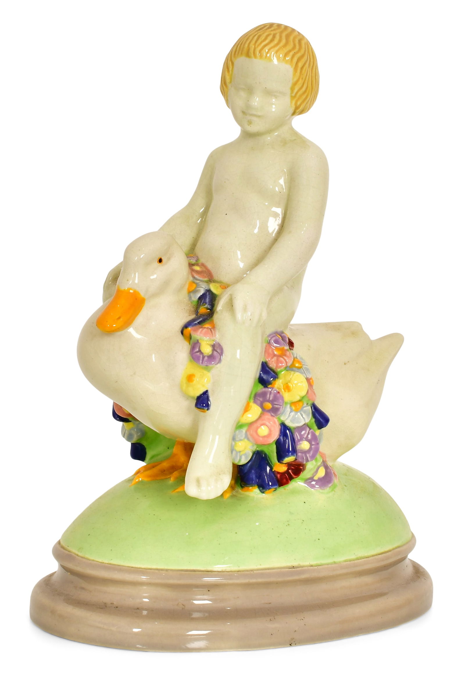 Austrian Porcelain Grouping of a Boy & Duck (1 of 5)