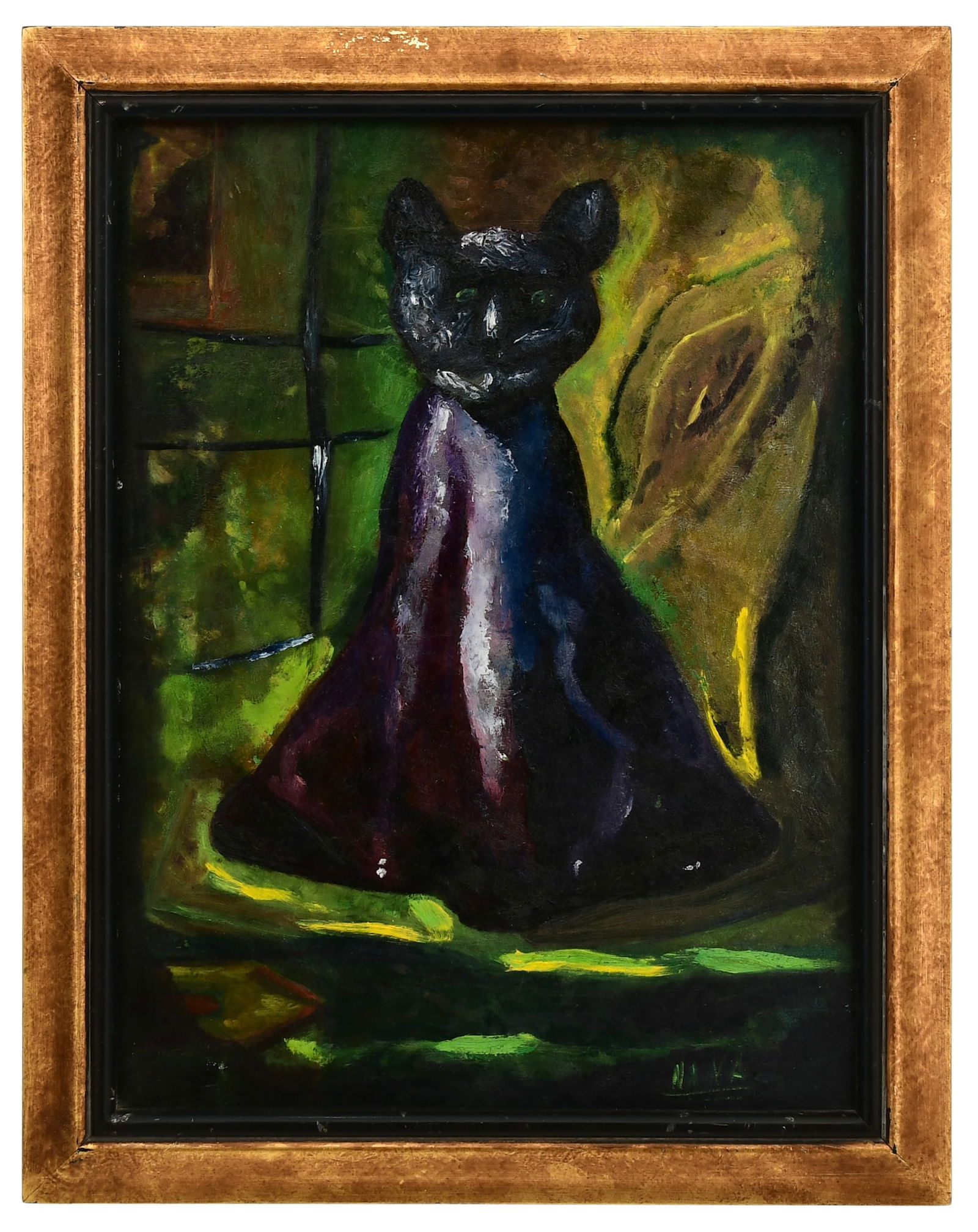 George Nama, Portrait of a Cat, Oil on Board (1 of 3)