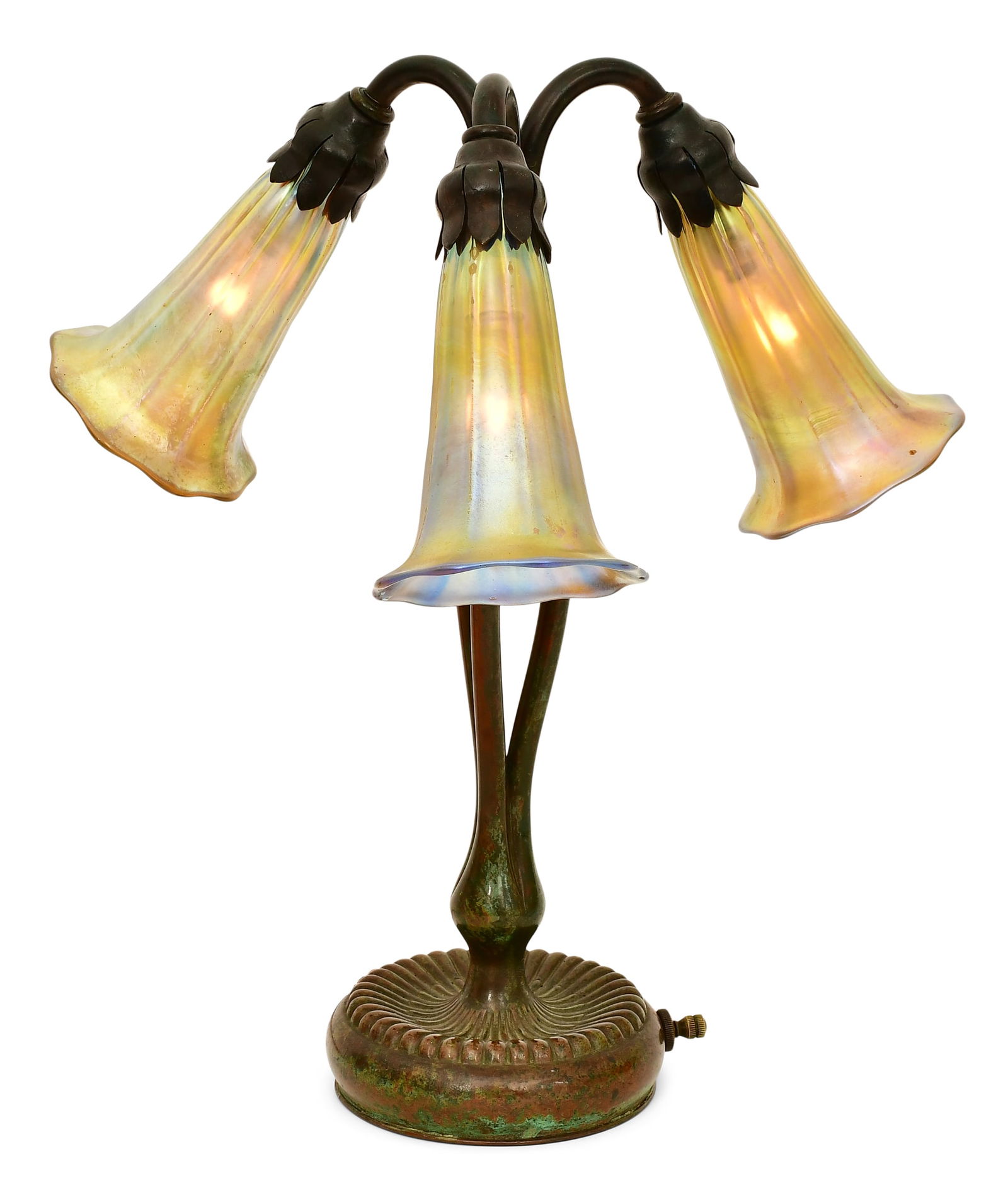 Tiffany Studios Three-Light "Lily" Table Lamp (1 of 5)