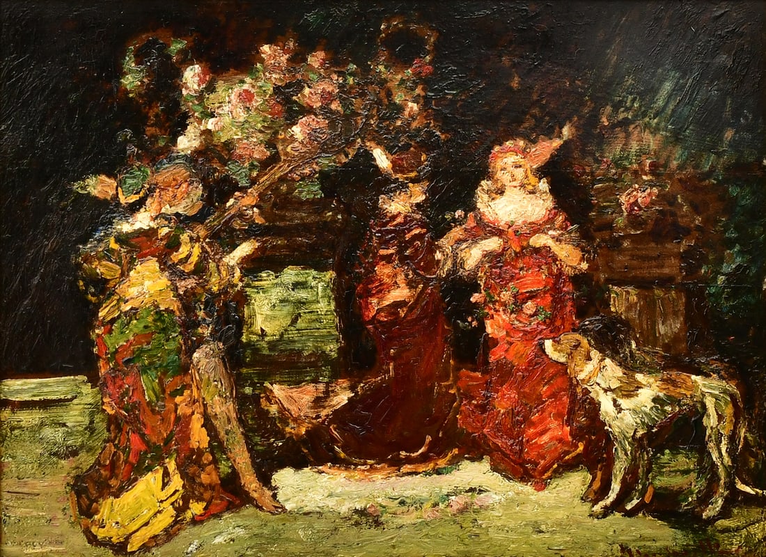 Adolphe Joseph Thomas Monticelli (French, 1824-1886), Galente Vespre (1 of 4)