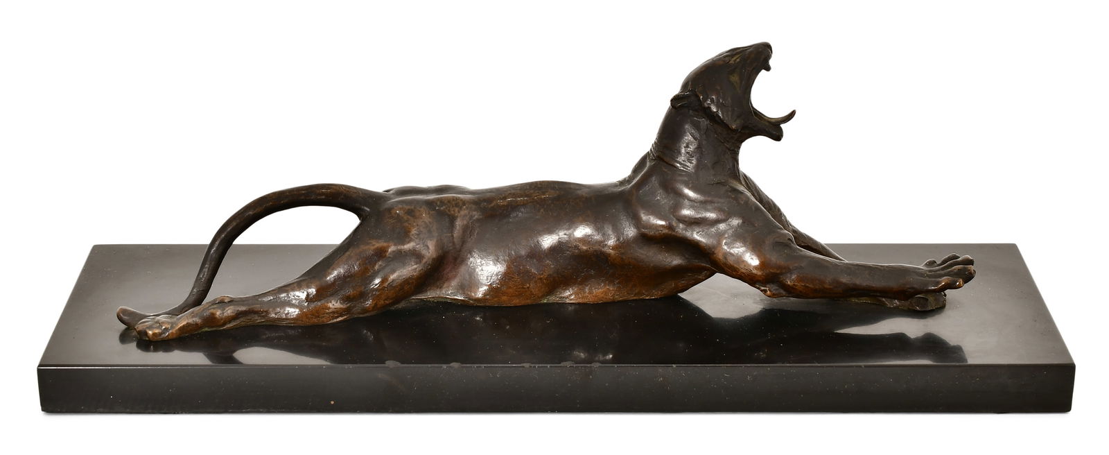 Anna Hyatt Huntington (American, 1876-1973), Bronze Sculpture of a Yawning Lion (1 of 5)