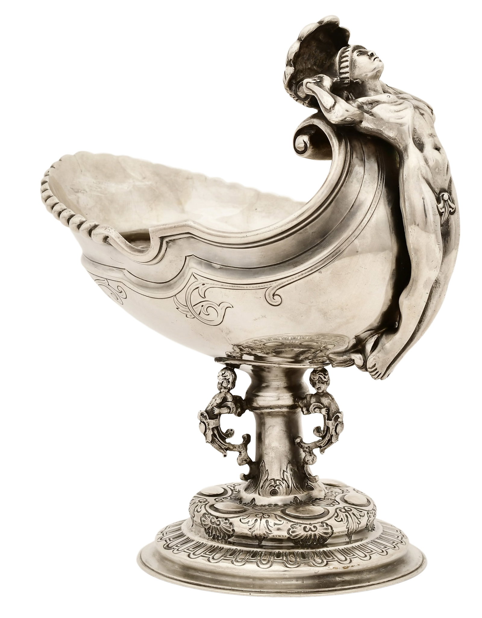 Carrington & Co. Sterling Silver Footed Bowl with Nude Figure: Carrington & Co. Footed Bowl with Nude Figure 19th century sterling silver marked "C. & Co. (hallmarks) 7 x 6 3/4 x 4 inches 15.88 troy ounces Provenance: Private Collection, New York Other Notes: F