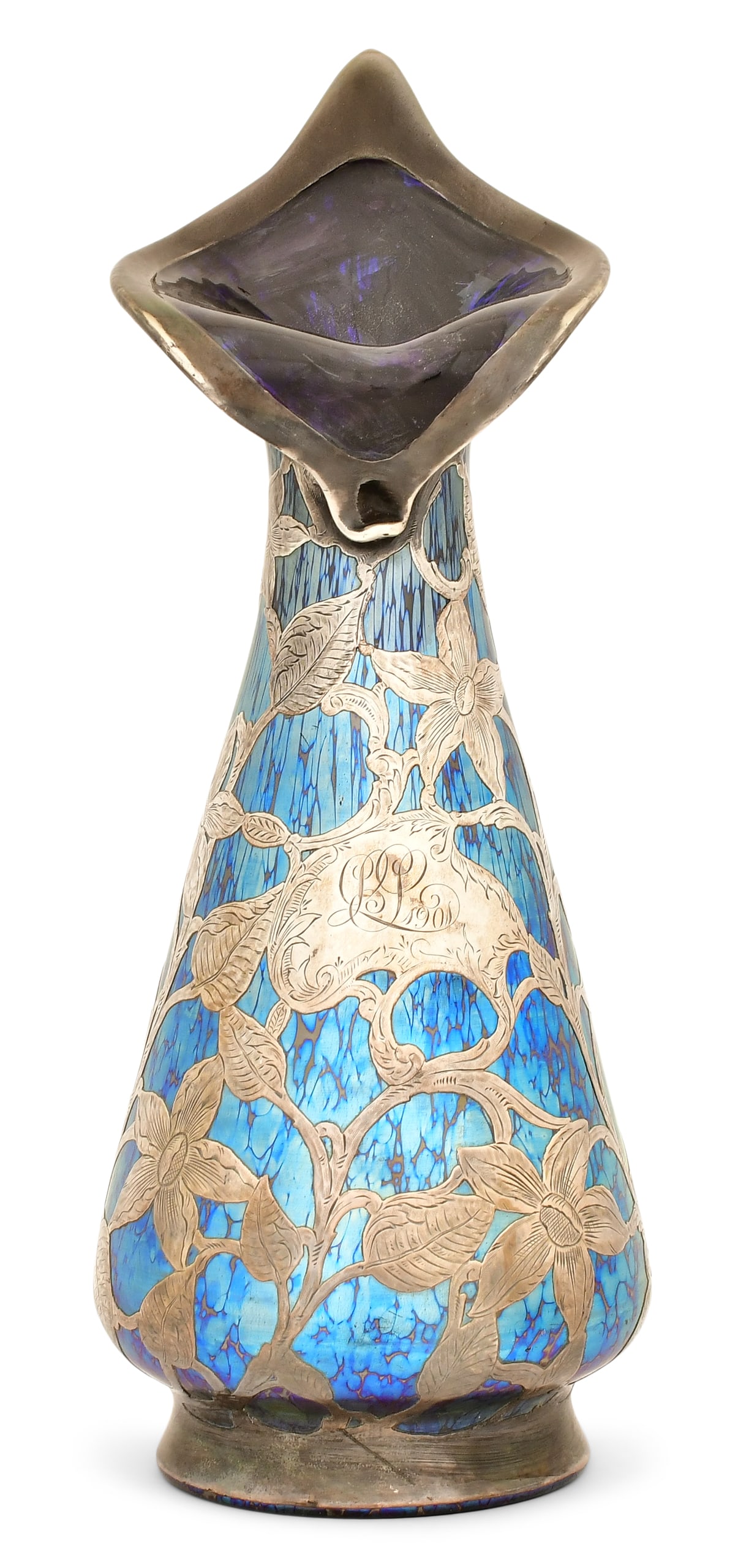 Loetz Silver Overlay Glass Vase (1 of 6)