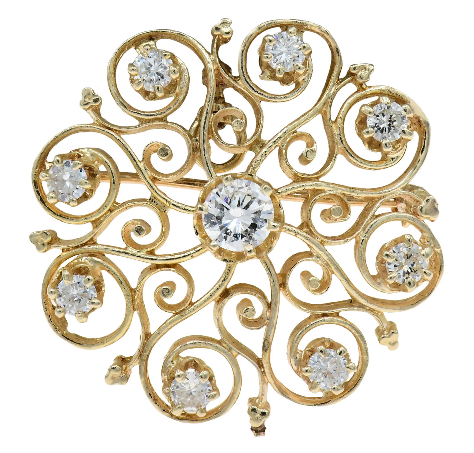 14K Yellow Gold & Diamond Brooch/Pendant (1 of 2)