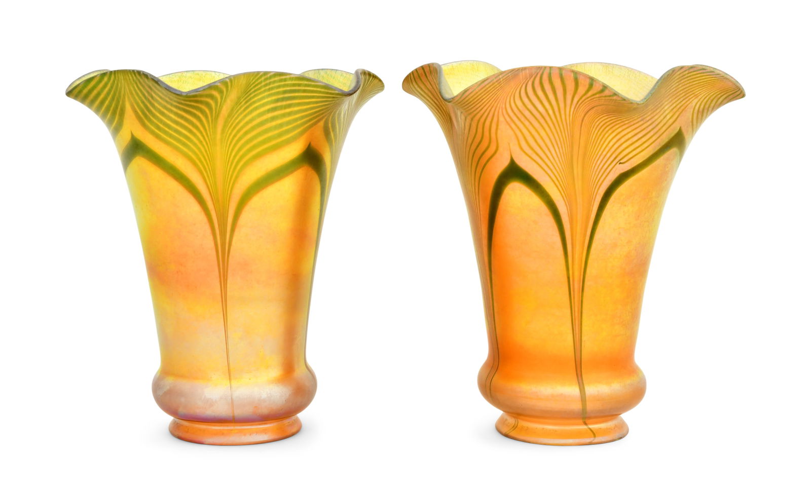 Pair of Steuben "Pulled Feather" Shades (1 of 4)