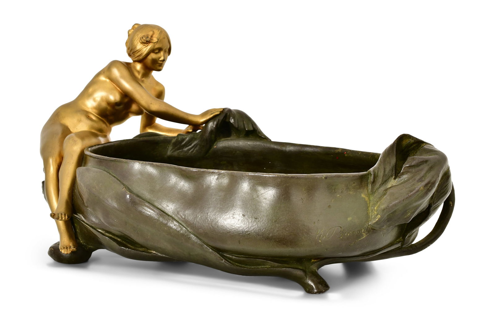 Maurice Bouval (French, 1863-1916), Art Nouveau Figural Bowl (1 of 6)