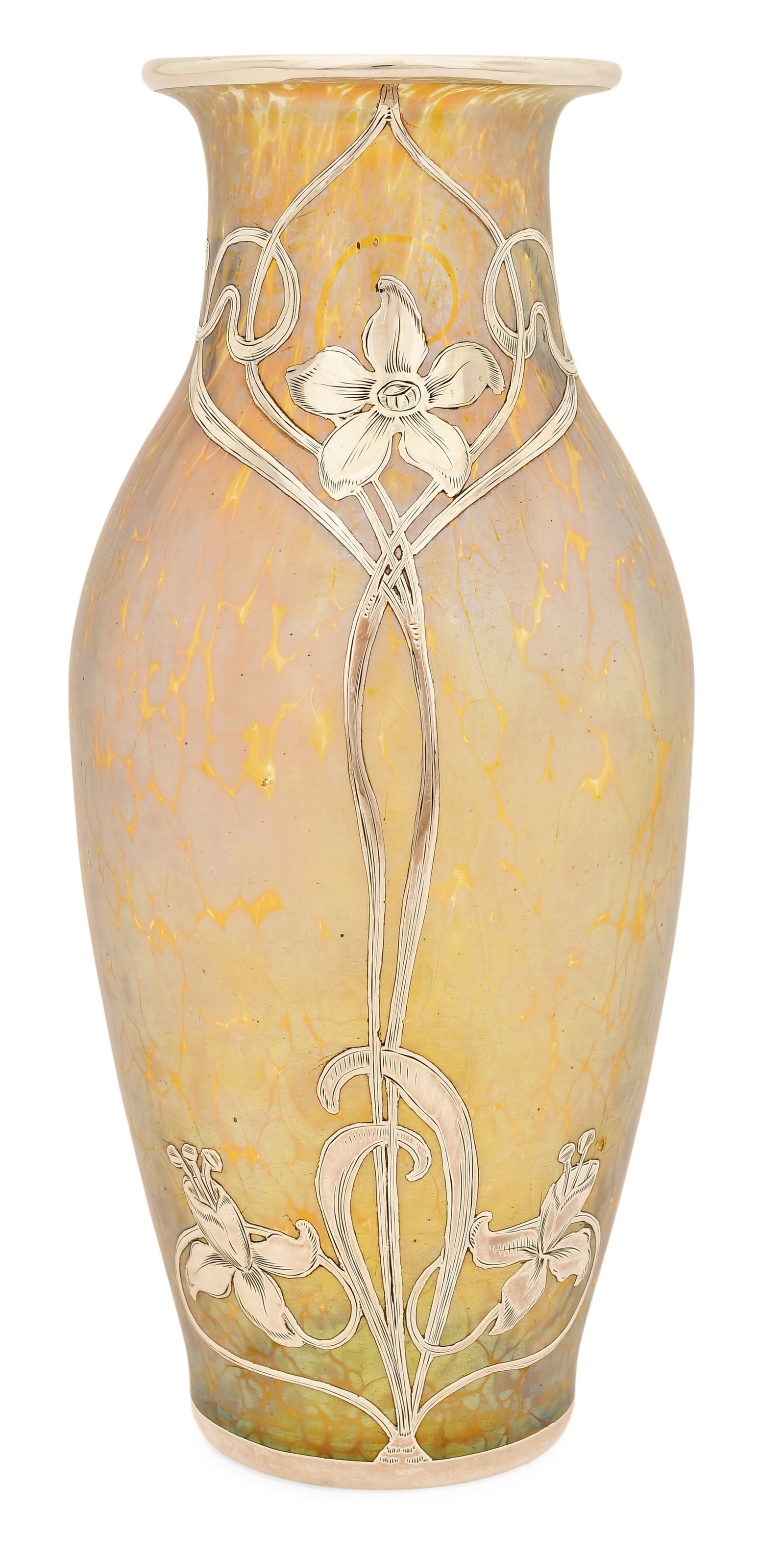 Loetz Silver Overlay Glass Vase (1 of 5)
