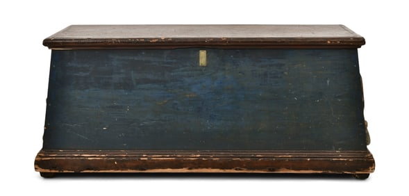 19th Century Paint-Decorated Wood Sea Chest