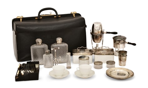 French Silver and Glass Vanity Set by Auguste Girardeau, Paris