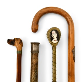 Lot of Four Wooden Canes