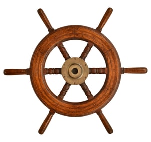 Wooden & Bronze Ship's Wheel, 19th/20th Century