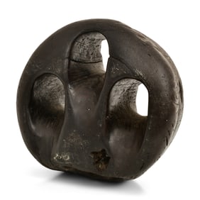 Large Carved Wood Round Deadeye