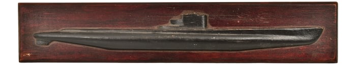 Mounted Builder's Half Hull Model of a Submarine