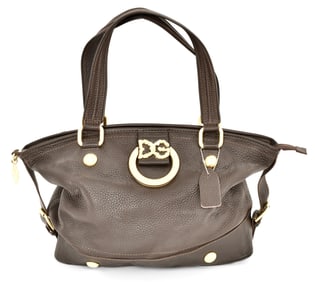Dolce & Gabbana Black Leather Baroque Handbag