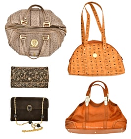 Three Handbags, Shoulder Bag & Clutch