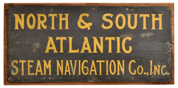 Mounted Trade Sign for North & South Atlantic Steam Navigation Co., Inc.