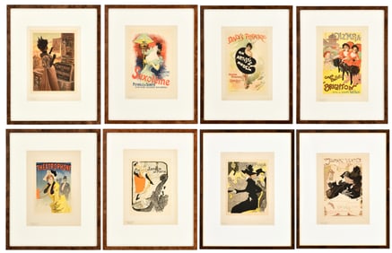 Lot of Eight Framed French Posters