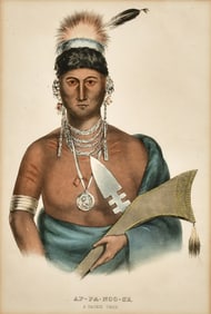 McKenney & Hall, "Ap-Pa-Noo-Se, A Saukie Chief," Hand-Colored Lithograph