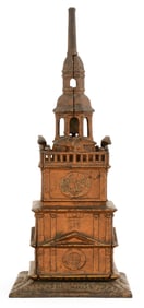 Enterprise Mfg. Co. Independence Hall Centennial Cast Iron Bank with Bell Ringer