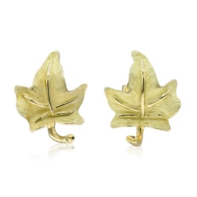 Tiffany & Co. 18K Yellow Gold Maple Leaf Stud Earrings