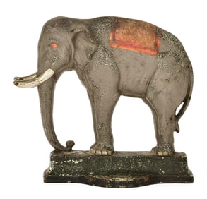 American Cast Iron Elephant-Form Doorstop