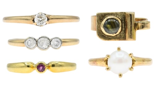 Group of 14K Yellow Gold Rings