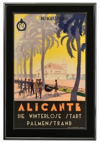 Alicante Die Winterlose Stadt Palmenstrand Poster, A. Vercher