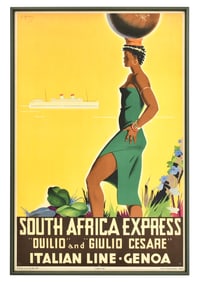 South Africa Express Poster, Italian Line, Genoa