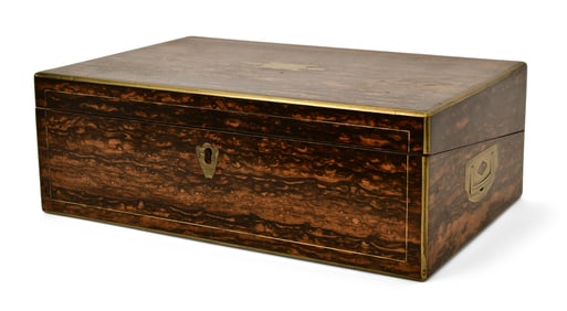 English Brass-Mounted Travel Desk, F.L. Hausburg, Liverpool