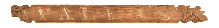 Carved Wood Sign, Pallas