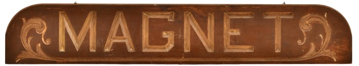 Carved & Painted Wood Sign, Magnet