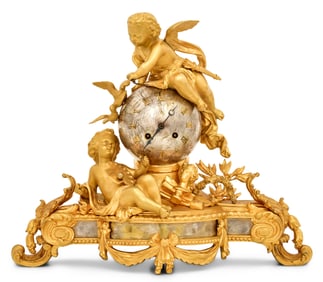 French Gilt Bronze Figural Mantel Clock, Jean-Fran?ois Deni?re, Paris
