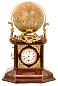 French Revolving Globe Clock, "Pendule Cosmographique Mouret," Retailed by Charles Henard et Cie,