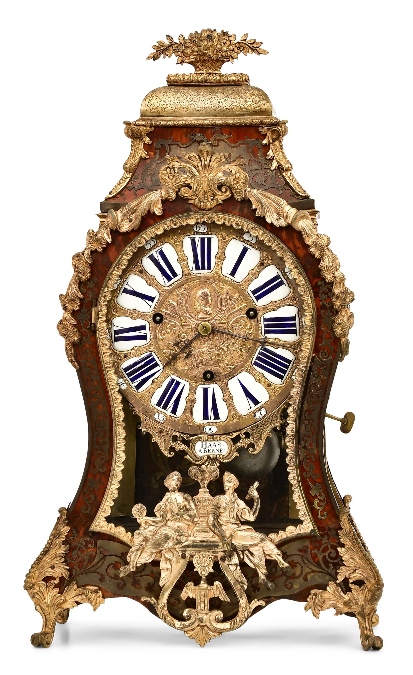 Swiss 18th Century Tortoise Shell Boulle Mantel Clock, Haas A Berne (1 of 9)