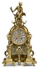 Tiffany & Co. Gilt Bronze Figural Mantel Clock