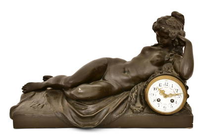 French Bronze "La Source" Mantel Clock, After Michel Claude Clodion (French, 1738-1814) (1 of 8)